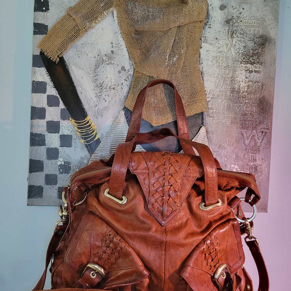 Elegant Brown Leather Handbag